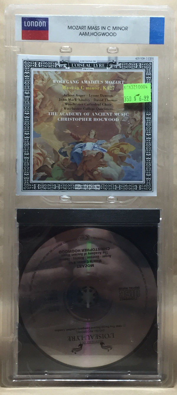 Wolfgang Amadeus Mozart - Christopher Hogwood, Arleen Auger, Lynne Dawson, John Mark Ainsley, David Thomas (9), Winchester Cathedral Choir, Winchester College Quiristers, The Academy Of Ancient Music - Mass In C Minor, K. 427 (CD, Album) (Near Mint (NM or M-)) - Image 4