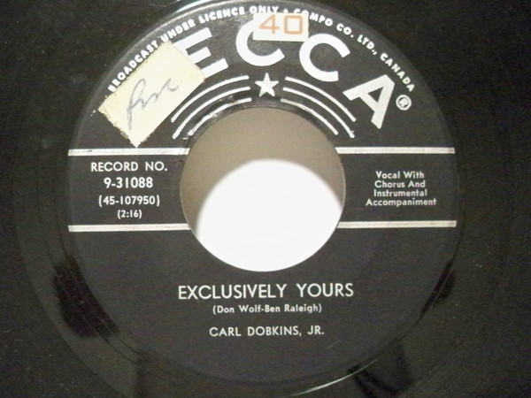 Carl Dobkins Jr. - Exclusively Yours / One Little Girl (7", Single) (Very Good Plus (VG+))