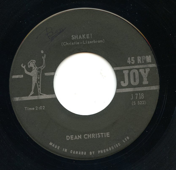 Dean Christie - Shake! / Teenage Jezebel (7", Single) (Very Good Plus (VG+))