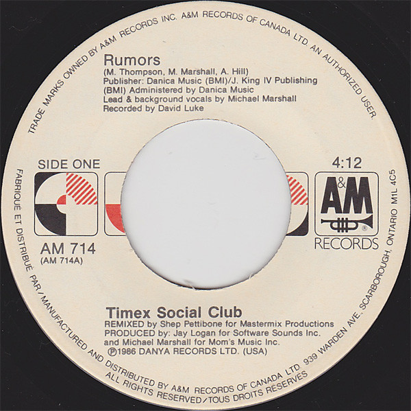 Timex Social Club - Rumors (7", Single) (Near Mint (NM or M-))