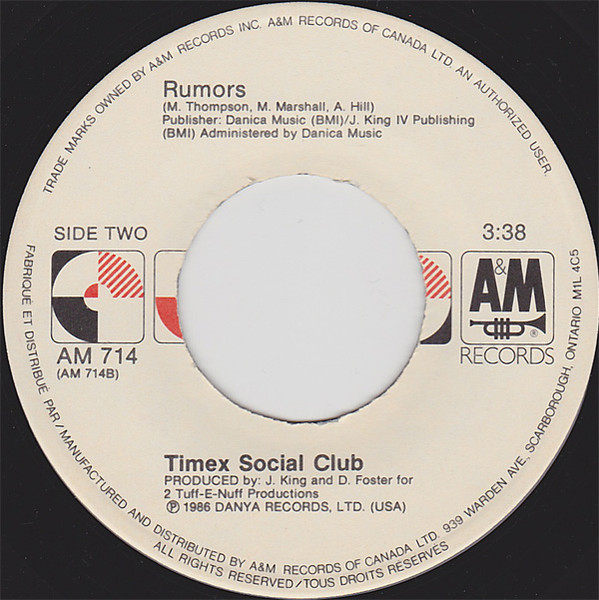 Timex Social Club - Rumors (7", Single) (Near Mint (NM or M-)) - Image 2
