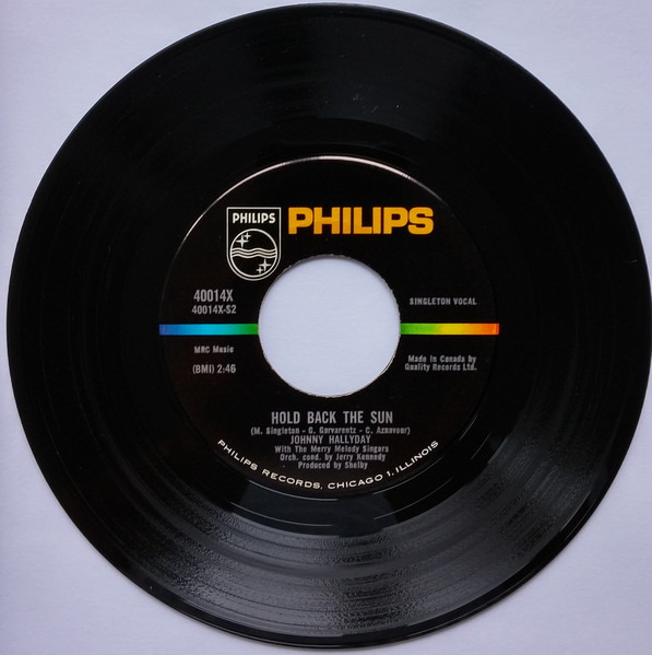 Johnny Hallyday With The Merry Melody Singers - Shake The Hand Of A Fool / Hold Back The Sun (7", Single) (Near Mint (NM or M-)) - Image 2
