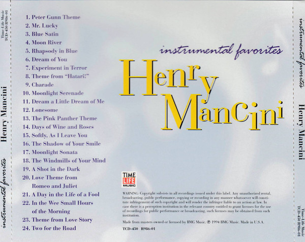 Henry Mancini - Instrumental Favorites (CD, Comp) (Near Mint (NM or M-)) - Image 3