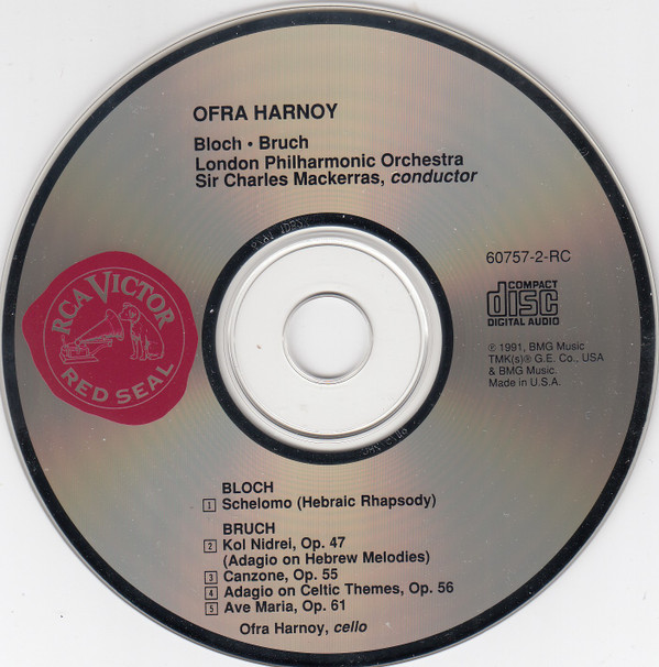 Ofra Harnoy, London Philharmonic Orchestra, Sir Charles Mackerras - Ernest Bloch / Max Bruch - Schelomo / Kol Nidrei (CD) (Near Mint (NM or M-)) - Image 3
