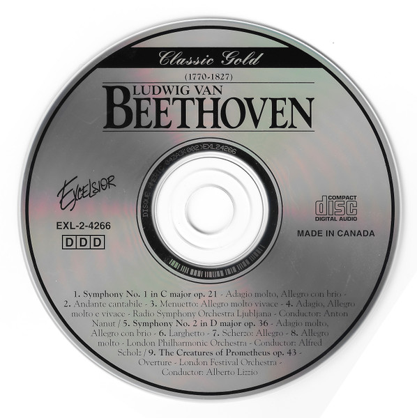 Ludwig van Beethoven - Symphonies No. 1 + 2 · The Creatures of Prometheus (CD, Comp) (Very Good Plus (VG+)) - Image 3