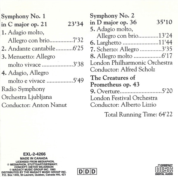 Ludwig van Beethoven - Symphonies No. 1 + 2 · The Creatures of Prometheus (CD, Comp) (Very Good Plus (VG+)) - Image 5