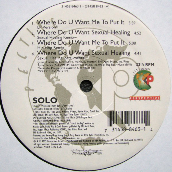 Solo (8) - Where Do U Want Me To Put It (12") (Mint (M))