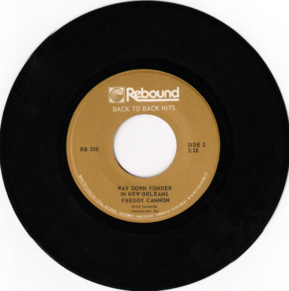 Freddy Cannon - Palisades Park / Way Down Yonder In New Orleans (7", Single) (Near Mint (NM or M-)) - Image 2