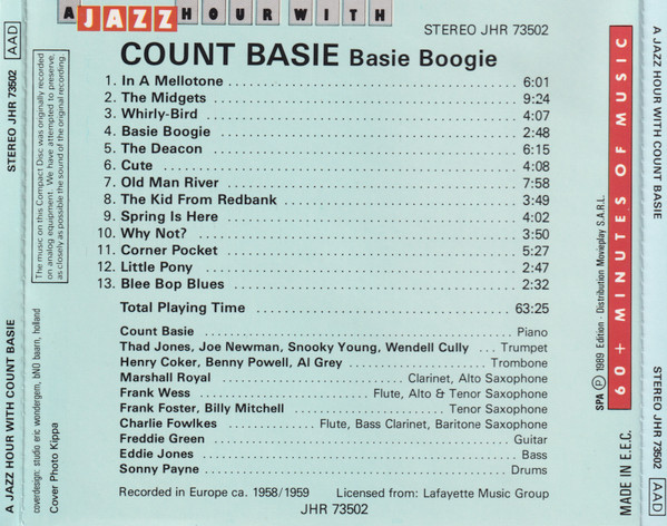 Count Basie - Basie Boogie (CD, Comp) (Near Mint (NM or M-)) - Image 2