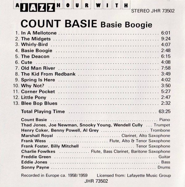Count Basie - Basie Boogie (CD, Comp) (Near Mint (NM or M-)) - Image 4
