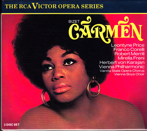 Georges Bizet - Leontyne Price, Franco Corelli, Mirella Freni, Wiener Philharmoniker, Herbert von Karajan - Carmen (3xCD, Album, RE, RM) (Very Good Plus (VG+))
