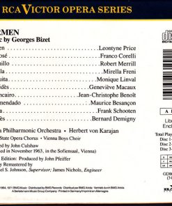 Alternative view of Georges Bizet - Leontyne Price, Franco Corelli, Mirella Freni, Wiener Philharmoniker, Herbert von Karajan - Carmen (3xCD, Album, RE, RM) (Very Good Plus (VG+))