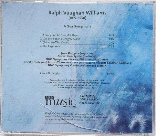 Ralph Vaughan Williams - Joan Rodgers, Simon Keenlyside, BBC Symphony Chorus, Philharmonia Chorus, BBC Symphony Orchestra, Leonard Slatkin - A Sea Symphony (CD, Album) (Near Mint (NM or M-)) - Image 2