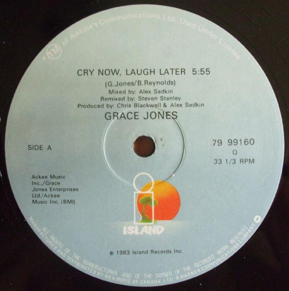 Grace Jones - Cry Now, Laugh Later (12") (Mint (M))
