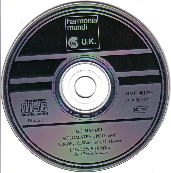 Georg Friedrich Händel – Emma Kirkby, Carolyn Watkinson, David Thomas (9), London Baroque, Charles Medlam - Aci, Galatea E Polifemo (Serenata A Tre, 1708) (2xCD, Album) (Near Mint (NM or M-)) - Image 3