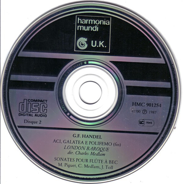 Georg Friedrich Händel – Emma Kirkby, Carolyn Watkinson, David Thomas (9), London Baroque, Charles Medlam - Aci, Galatea E Polifemo (Serenata A Tre, 1708) (2xCD, Album) (Near Mint (NM or M-)) - Image 4