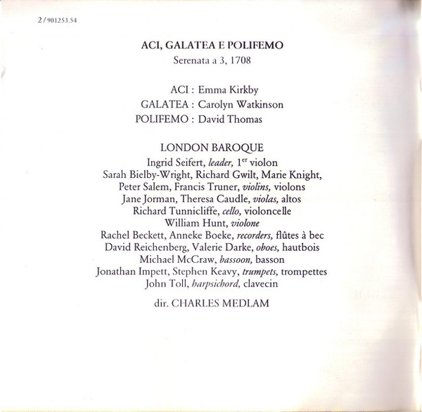 Georg Friedrich Händel – Emma Kirkby, Carolyn Watkinson, David Thomas (9), London Baroque, Charles Medlam - Aci, Galatea E Polifemo (Serenata A Tre, 1708) (2xCD, Album) (Near Mint (NM or M-)) - Image 5