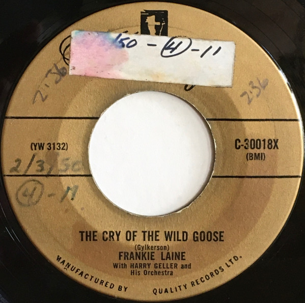 Frankie Laine - Mule Train / The Cry Of The Wild Goose (7", Single, RE) (Near Mint (NM or M-)) - Image 2