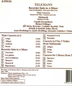 Alternative view of Georg Philipp Telemann - Capella Istropolitana, Richard Edlinger - Recorder Suite In A Minor - Viola Concerto - Tafelmusik (CD, Album, RE) (Near Mint (NM or M-))