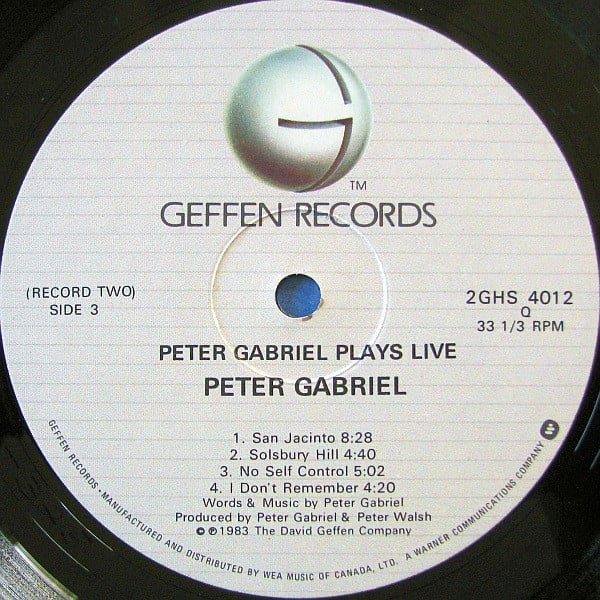 Peter Gabriel - Plays Live (2xLP, Album, Qua) (Mint (M)) - Image 5
