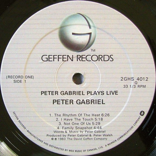 Peter Gabriel - Plays Live (2xLP, Album, Qua) (Mint (M)) - Image 3