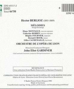 Alternative view of Hector Berlioz – Diana Montague, Catherine Robbin, Brigitte Fournier, Howard Crook, Gilles Cachemaille, Orchestre De L'Opéra De Lyon, John Eliot Gardiner - Mélodies (CD, Album) (Near Mint (NM or M-))