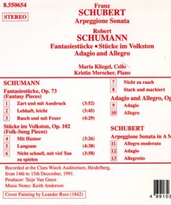 Alternative view of Franz Schubert, Robert Schumann, Maria Kliegel, Kristin Merscher - Arpeggione Sonata, D.821 / Fantasiestücke - Stücke Im Volkston - Adagio And Allegro (CD) (Near Mint (NM or M-))