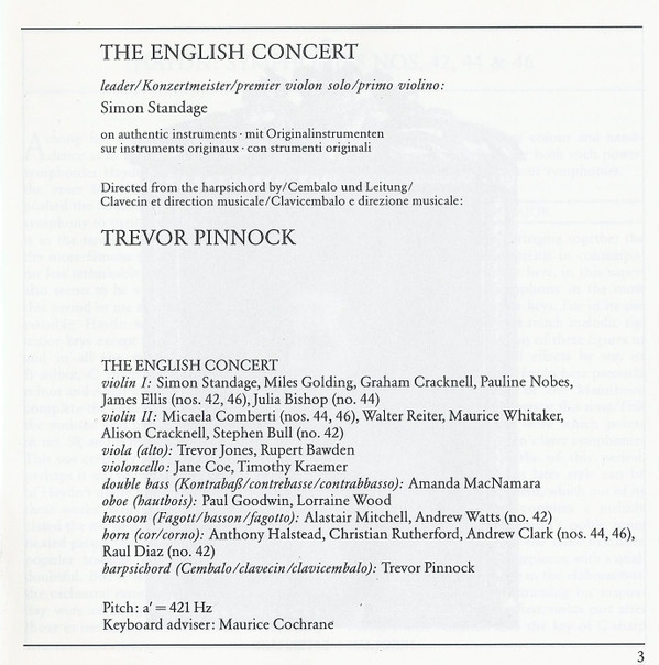 Joseph Haydn - The English Concert, Trevor Pinnock - The "Sturm & Drang" Symphonies - Volume 5 "Trauer" (CD) (Near Mint (NM or M-)) - Image 3