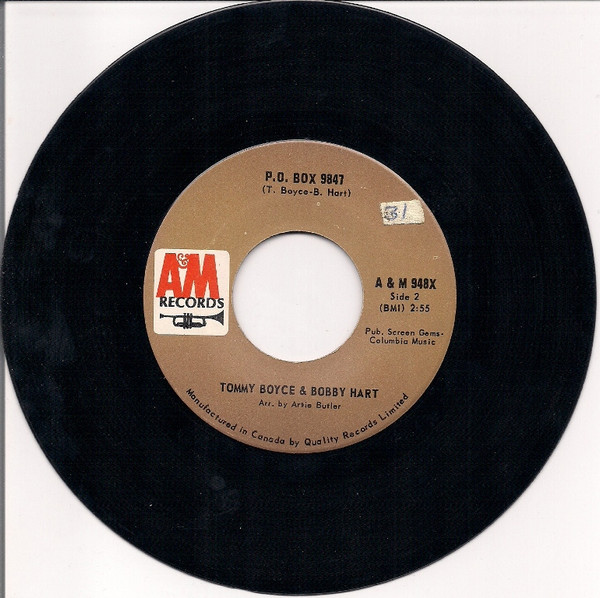 Boyce & Hart - Alice Long (You're Still My Favorite Girlfriend) / P. O. Box 9847 (7") (Near Mint (NM or M-)) - Image 2