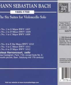 Alternative view of Johann Sebastian Bach, Nikolaus Harnoncourt - The Six Suites for Violoncello Solo, BWV 1007-1012 (2xCD, Album) (Near Mint (NM or M-))