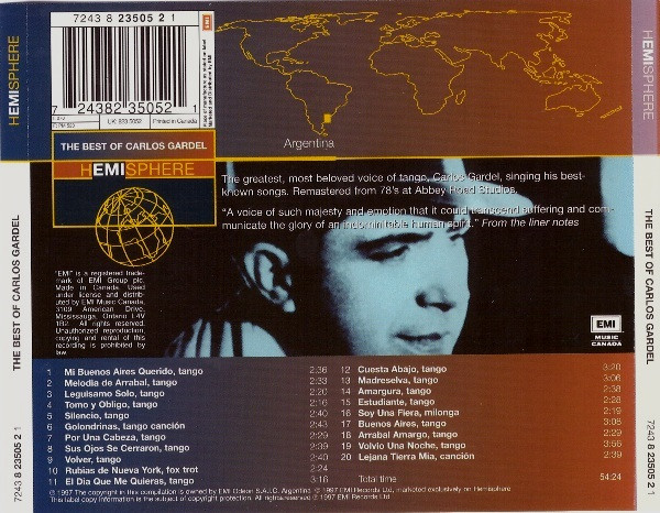 Carlos Gardel - The Best Of (CD, Comp, RM) (Near Mint (NM or M-)) - Image 2