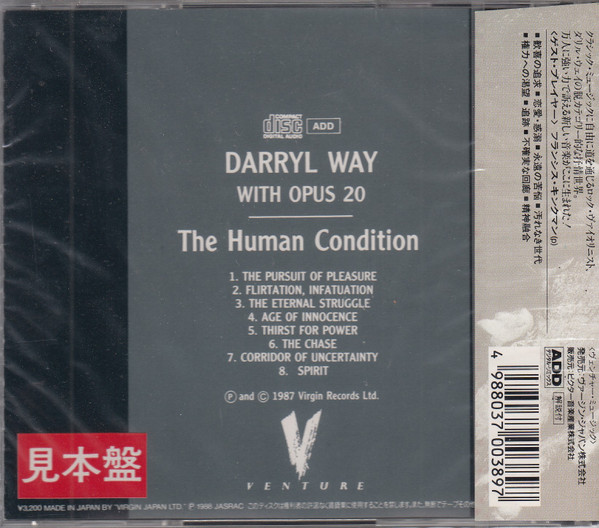 Darryl Way With Opus 20 - The Human Condition (Suite For String Orchestra, Piano And Percussion) (CD, Album, Promo) (Near Mint (NM or M-)) - Image 2