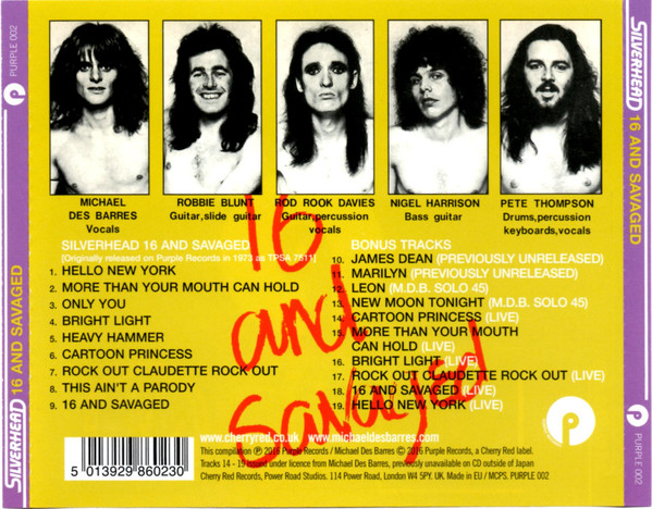 Silverhead - 16 And Savaged (CD, Album, RE) (Mint (M)) - Image 2