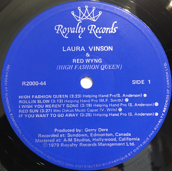 Laura Vinson And Red Wyng - "High Fashion" Queen (LP, Album) (Mint (M)) - Image 3
