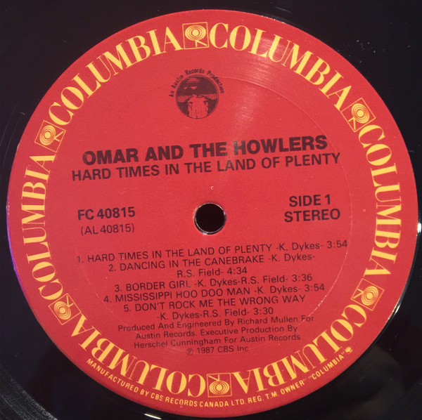 Omar And The Howlers - Hard Times In The Land Of Plenty (LP, Album) (Mint (M)) - Image 3