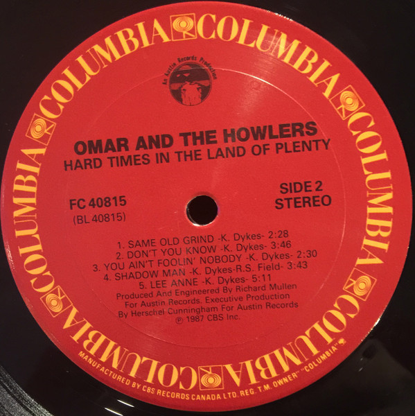 Omar And The Howlers - Hard Times In The Land Of Plenty (LP, Album) (Mint (M)) - Image 4