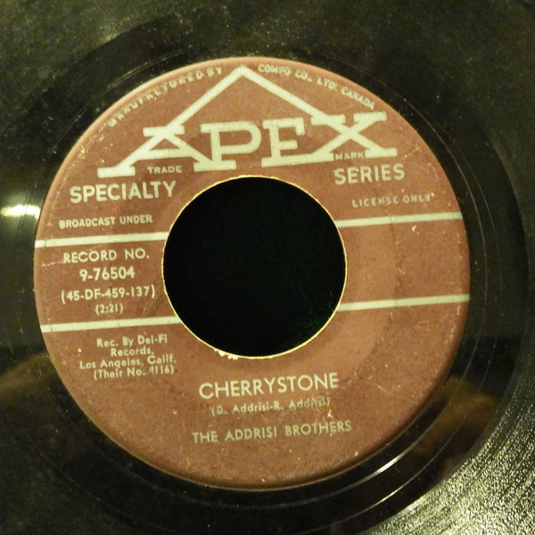 Addrisi Brothers - Cherrystone / Lilies Grow High (7", Single) (Near Mint (NM or M-)) - Image 2