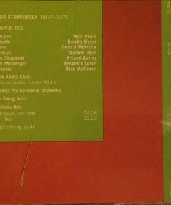Alternative view of Igor Stravinsky - Peter Pears, Kerstin Meyer, London Philharmonic Orchestra, Georg Solti - Oedipus Rex (CD, Album, RE, RM) (Near Mint (NM or M-))