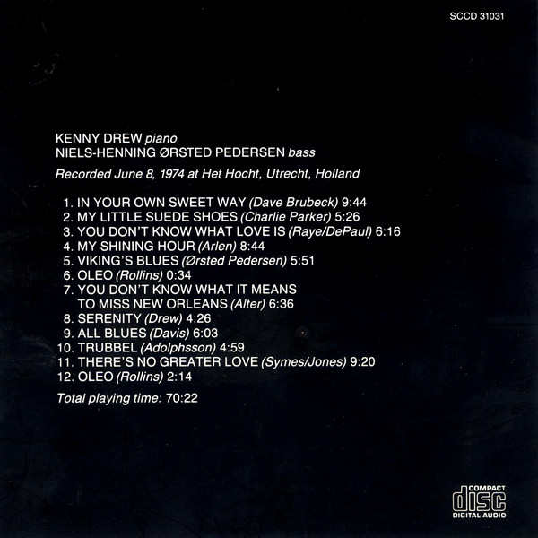 Kenny Drew / Niels-Henning Ørsted Pedersen - Duo Live In Concert (CD, Album, RE) (Near Mint (NM or M-)) - Image 2