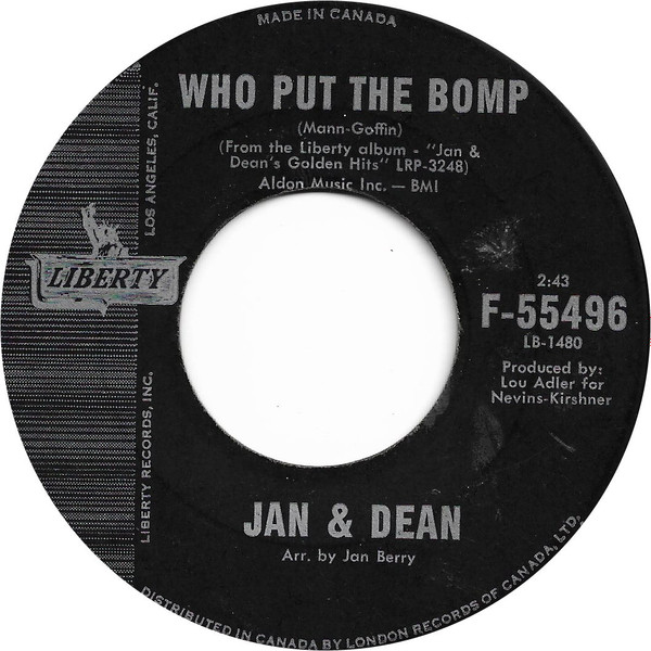 Jan & Dean - Who Put The Bomp / My Favorite Dream (7", Single) (Very Good (VG))