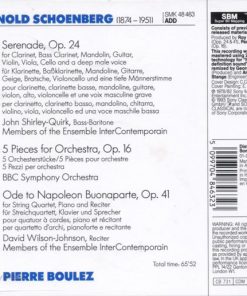 Alternative view of Arnold Schoenberg - John Shirley-Quirk, David Wilson-Johnson, Yvonne Minton, Ensemble Intercontemporain, BBC Symphony Orchestra, Pierre Boulez - Serenade - 5 Pieces For Orchestra - Ode To Napoleon (CD, Comp, RM) (Near Mint (NM or M-))