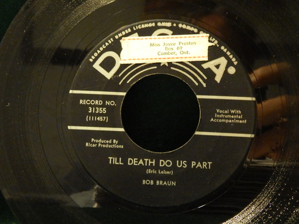 Bob Braun - Till Death Do Us Part (7", Single) (Very Good (VG)) - Image 2