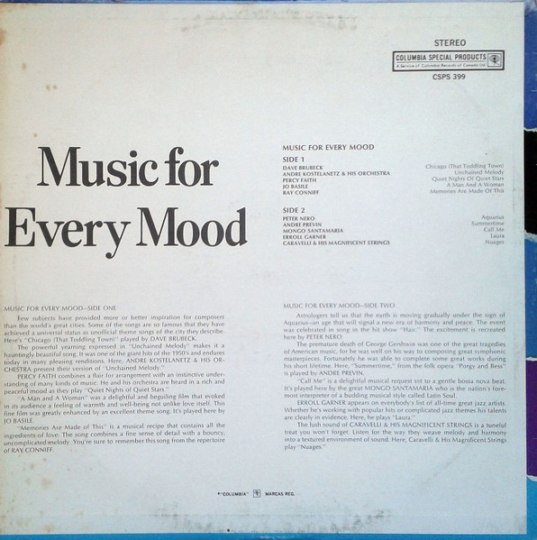 Various - Music For Every Mood (LP, Comp) (Mint (M)) - Image 2