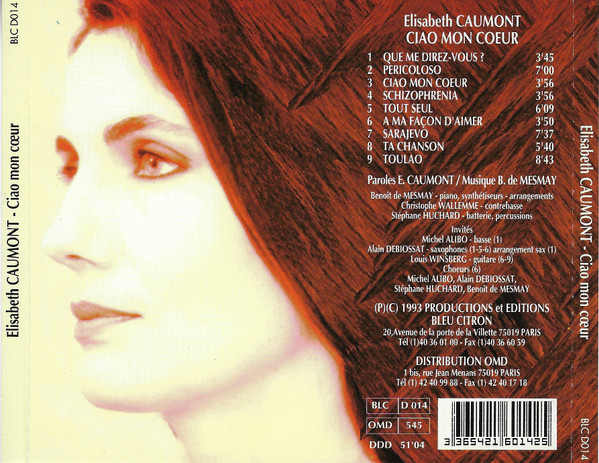 Elisabeth Caumont - Ciao Mon Cœur (CD, Album) (Near Mint (NM or M-)) - Image 2