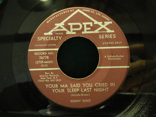 Kenny Dino - Your Ma Said You Cried In Your Sleep Last Night (7", Single, Mono) (Near Mint (NM or M-)) - Image 2
