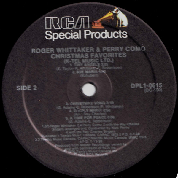 Roger Whittaker And Perry Como - Christmas Favorites (LP, Comp) (Mint (M)) - Image 4