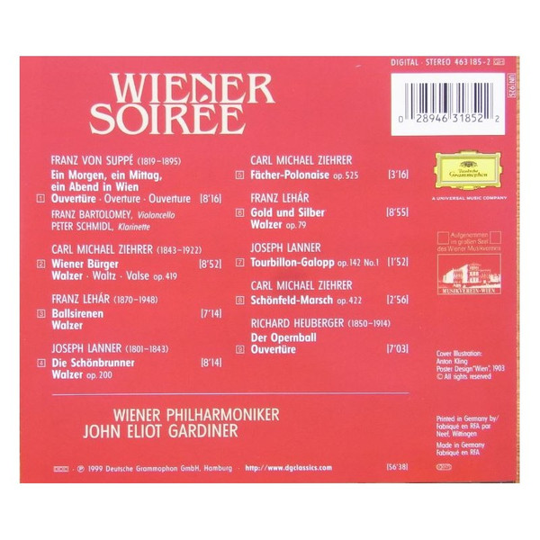 Wiener Philharmoniker, John Eliot Gardiner - Wiener Soirée (CD, Album) (Near Mint (NM or M-)) - Image 2