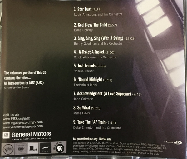 Various - Ken Burns's Jazz Sampler (CD, Album, Promo) (Near Mint (NM or M-)) - Image 2