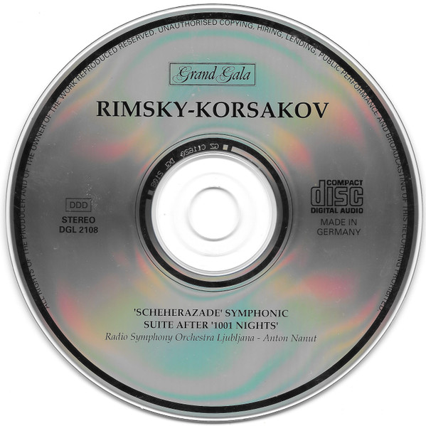 Nikolai Rimsky-Korsakov, Simfonični Orkester RTV Ljubljana, Anton Nanut - 'Scheherazade' Symphonic Suite After '1001 Nights' (CD, Album) (Near Mint (NM or M-)) - Image 3