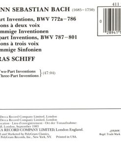 Alternative view of Johann Sebastian Bach - András Schiff - Two-Part Inventions - Three-Part Inventions (CD, Album, RE) (Near Mint (NM or M-))